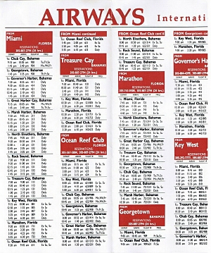 airways international timetable